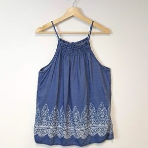 Soho Bohemian Boho Drawstring Halter Top Medium